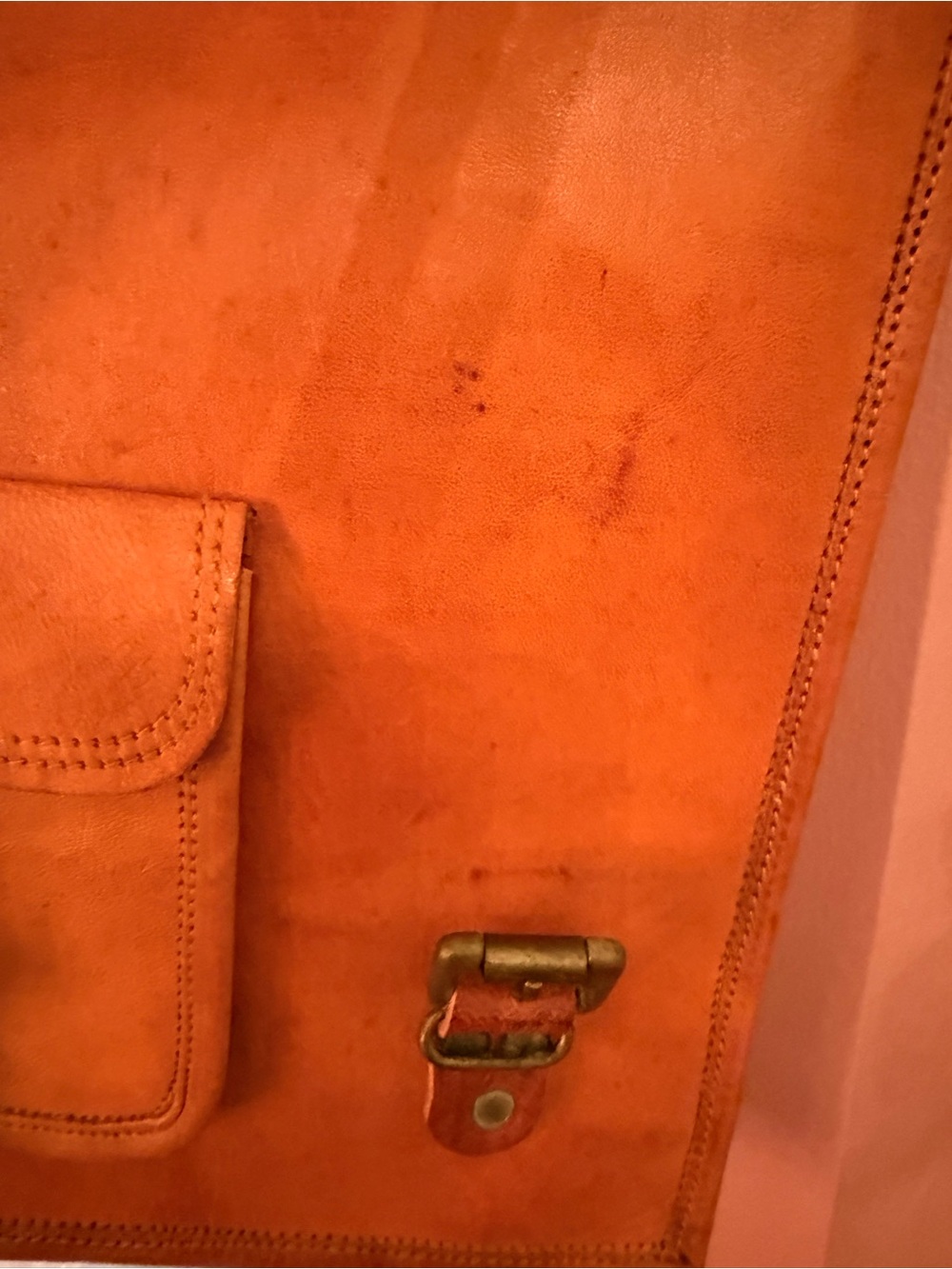 Vintage Leather Messenger Bag - Brown Shoulder Satchel - Picture 6 of 11